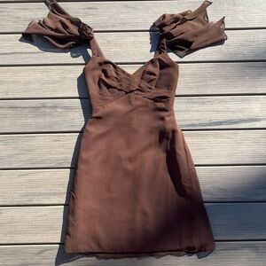 Alfred Angelo; Espresso Brown Bridesmaid Dress; Size 4;  Minimal Wear